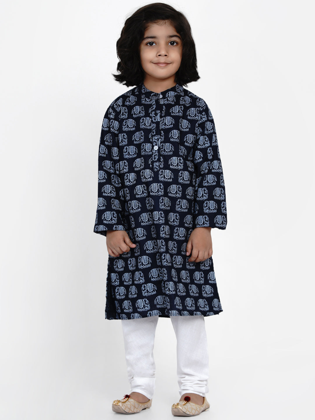 Bittu By Bhama Boys Blue Ethnic Printed Kurta with Pyjamas