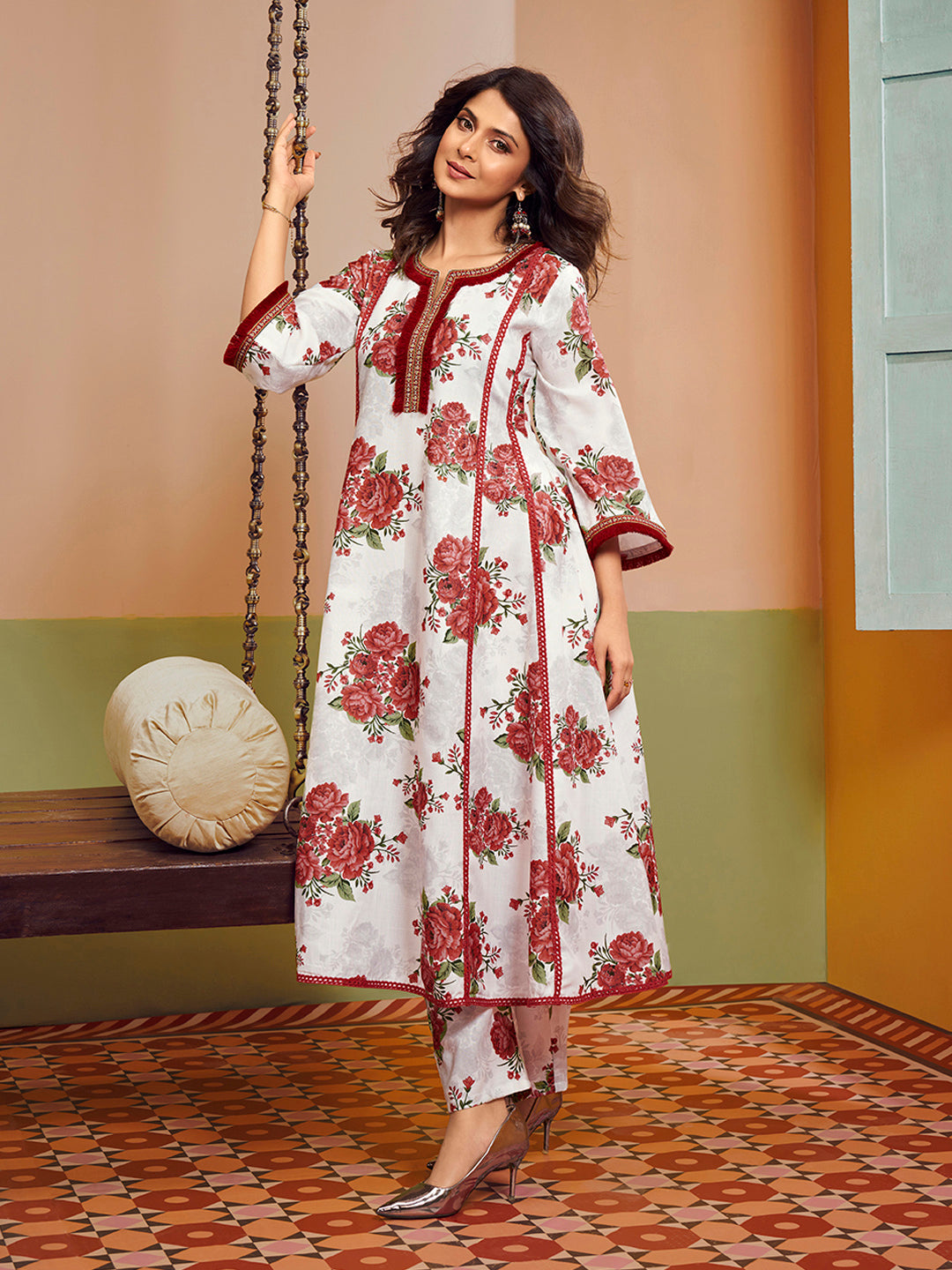 Pakistani Printed Kurti Design Bhama Couture Jennifer Winget Off