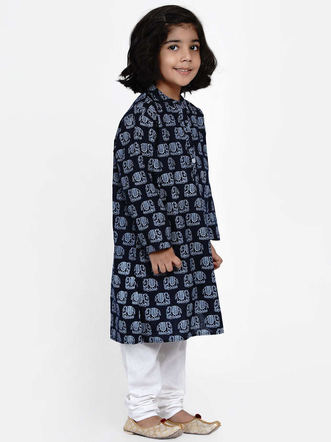 Bittu By Bhama Boys Blue Ethnic Printed Kurta with Pyjamas
