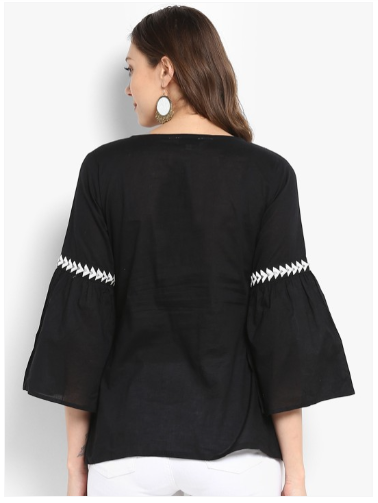 Bhama Couture Black Embroidered Top