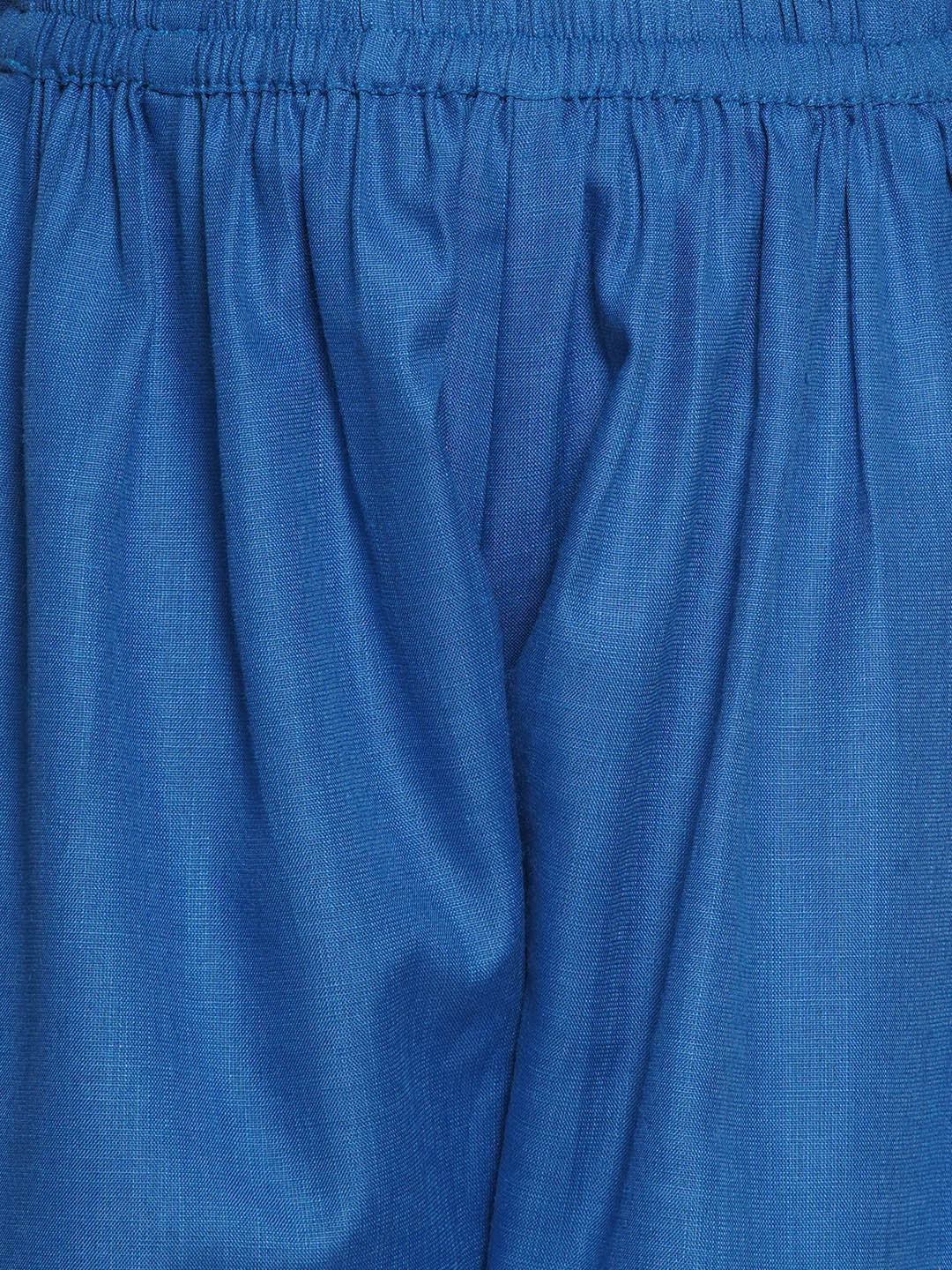 Bitiya by Bhama Girls Blue Solid Kurta with Sharara