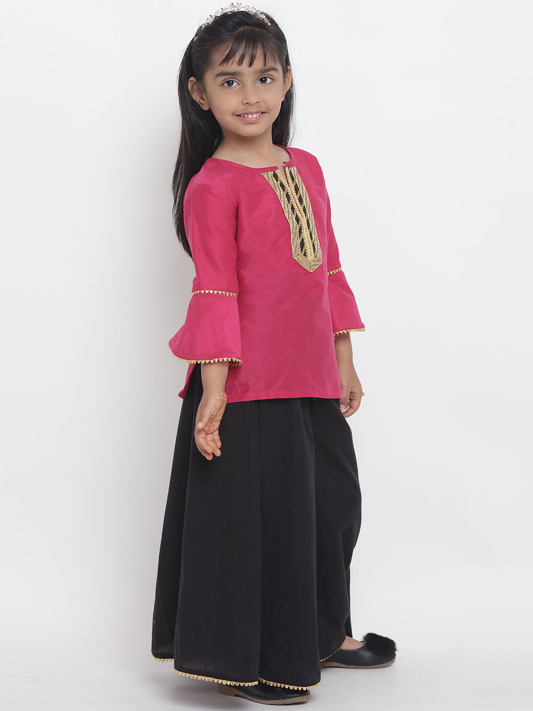 Bitiya by Bhama
Girls Pink & Black Ready to Wear Lehenga & Blouse