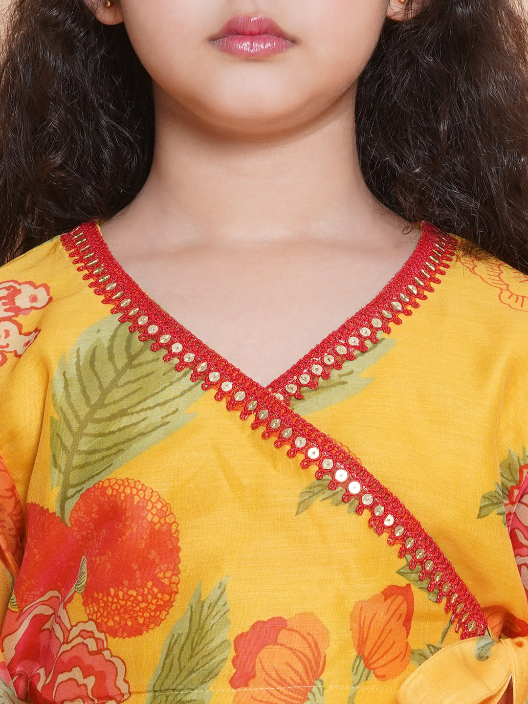 Bitiya by Bhama Girls Yellow Ready to wear Choli & Lehenga
