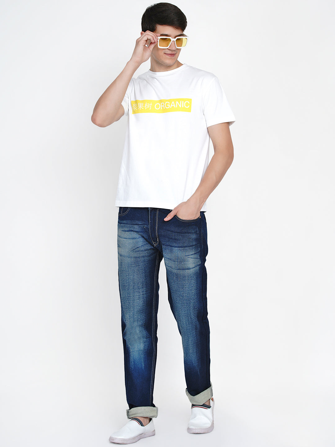 Men Blue Light Fade Jeans