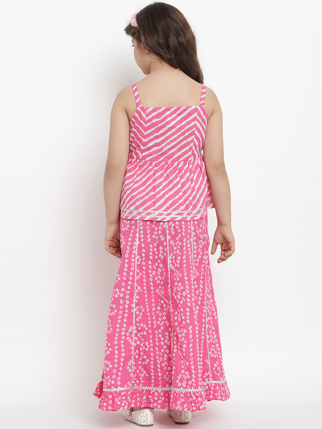Bitiya By Bhama Pink & White Ready To Wear Lehenga With Blouse