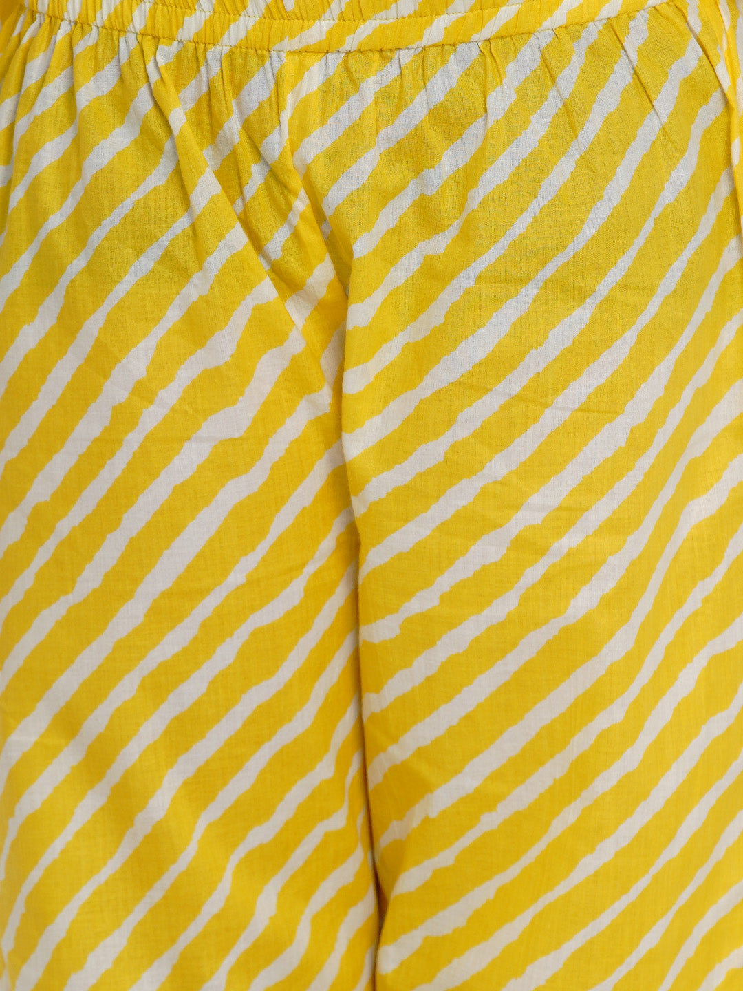 Bitiya By Bhama Yellow Bandhej Kurta & Palazzo