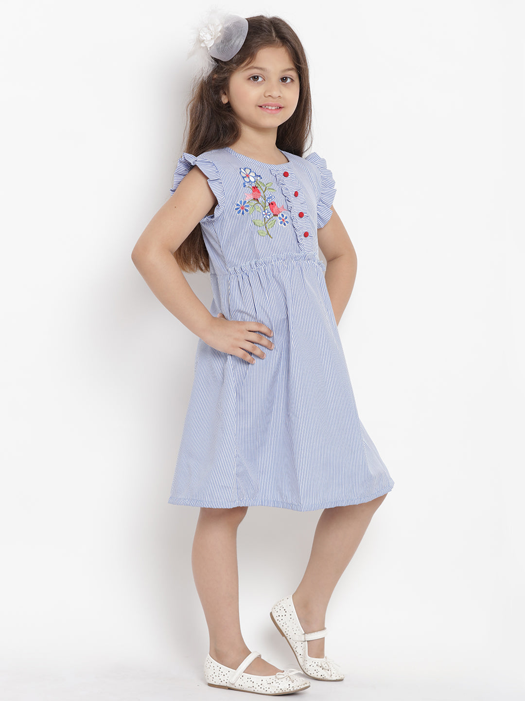 Bitiya By Bhama Girls Blue Fit And Flare Dress