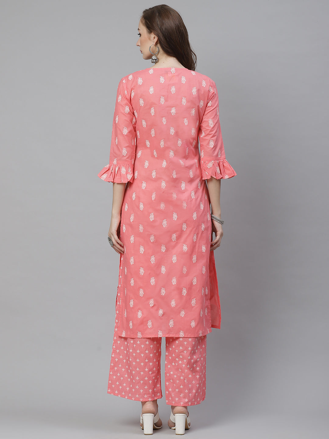 Pink Ethnic Motifs Printed Kurta with Palazzos