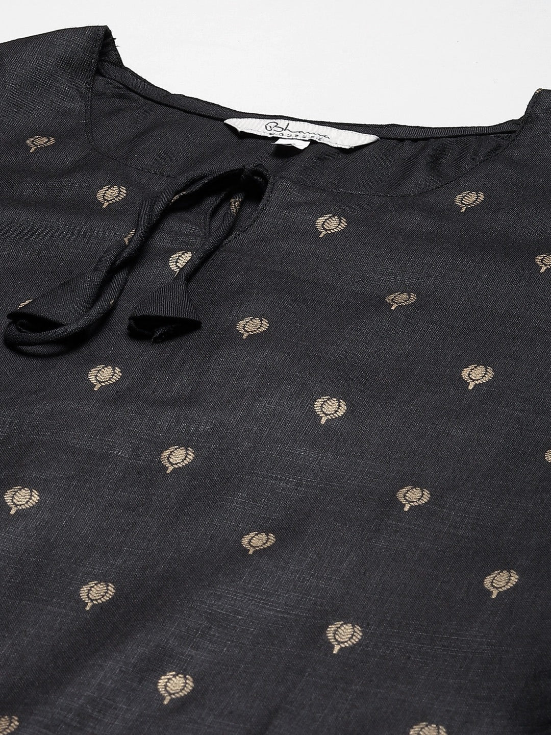 Black woven design Kurta with Pant