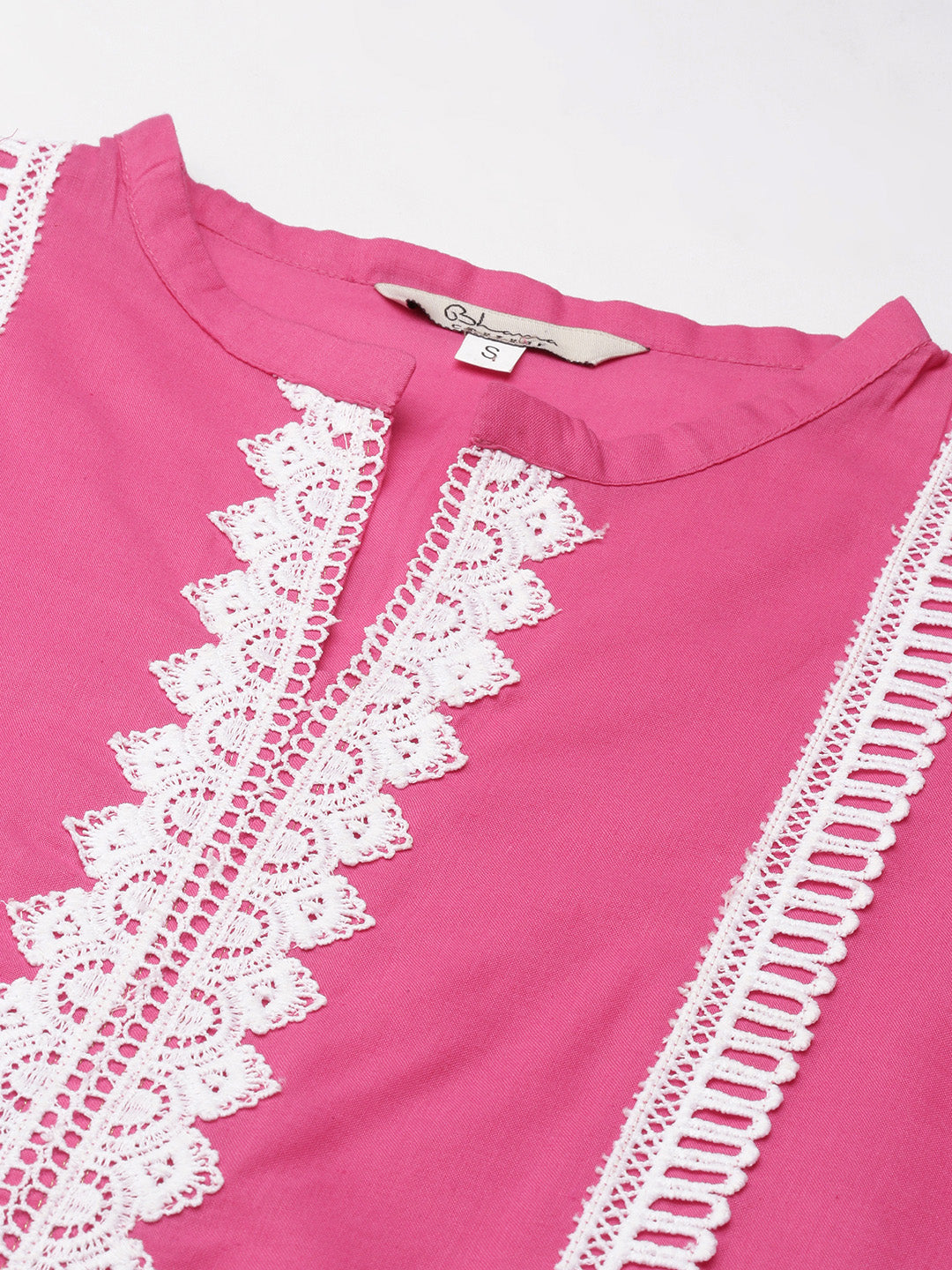 Pink Ethnic Motifs Yoke Design Panelled Kurta with Palazzos