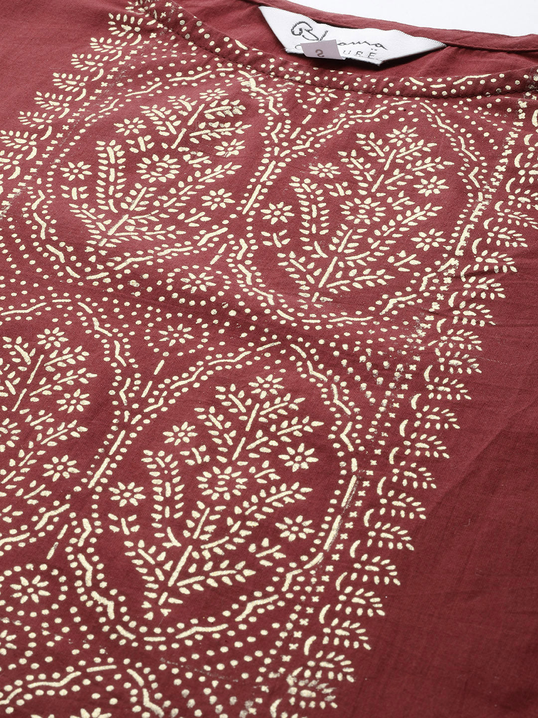 Maroon Printed Kurta With Palazzos