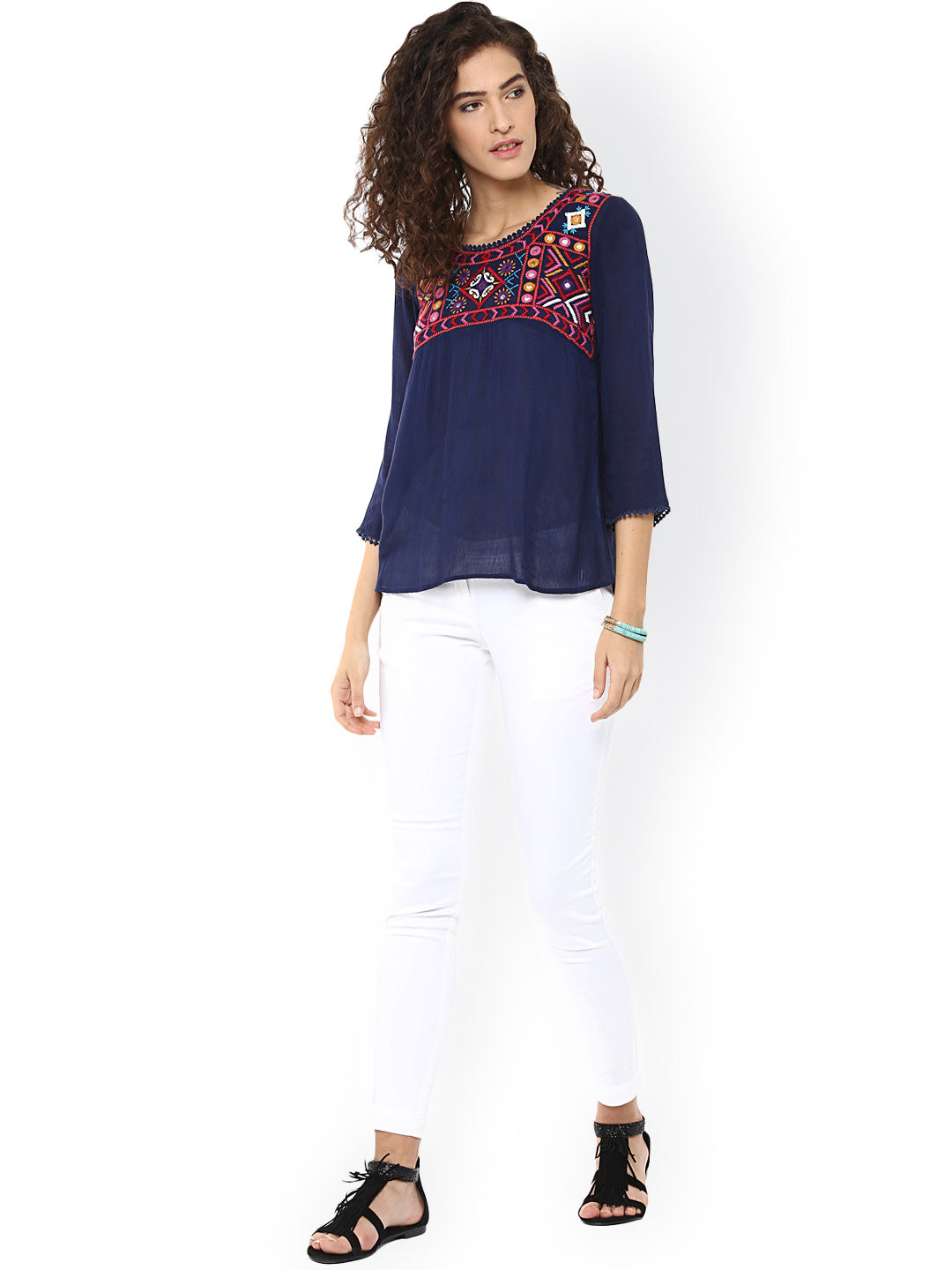 Bhama Couture Navy Top