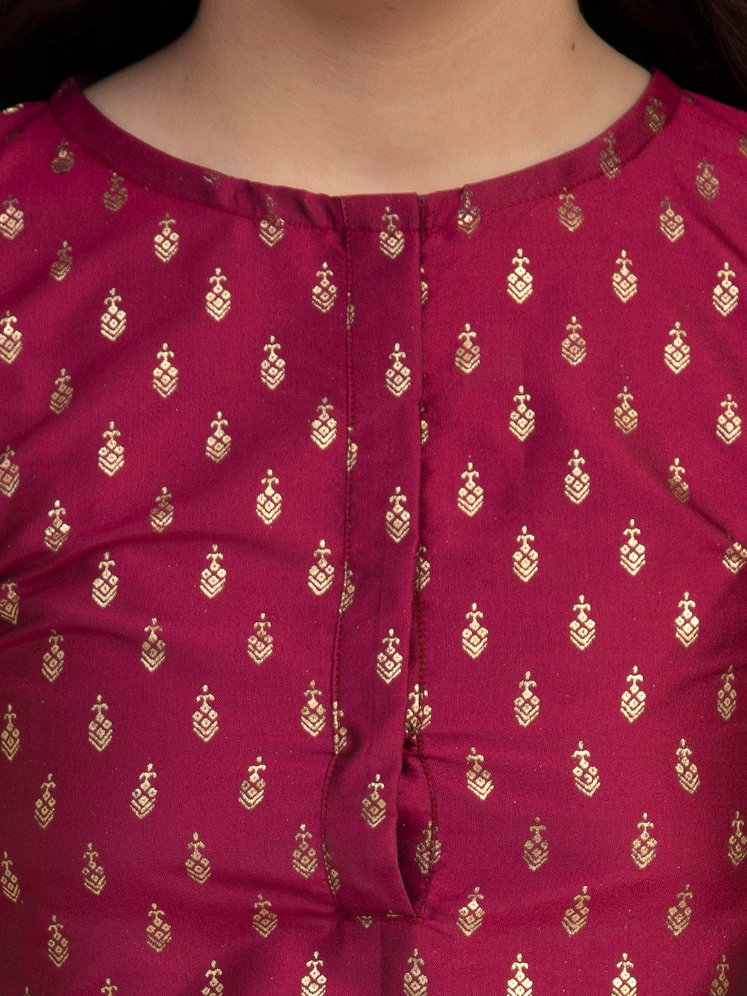 Bitiya By Bhama Girls Burnguday Printed Kurta With Palazzos And Dupatta