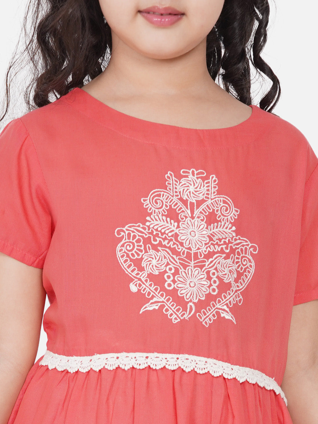 Bitiya By Bhama Peach Kurta And Trouser With Dupatta