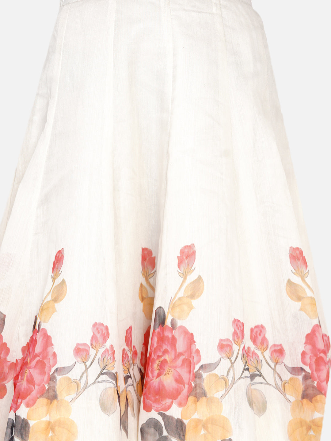 Bitiya By Bhama Girls Red & White Printed Ready To Wear Lehenga & Blouse