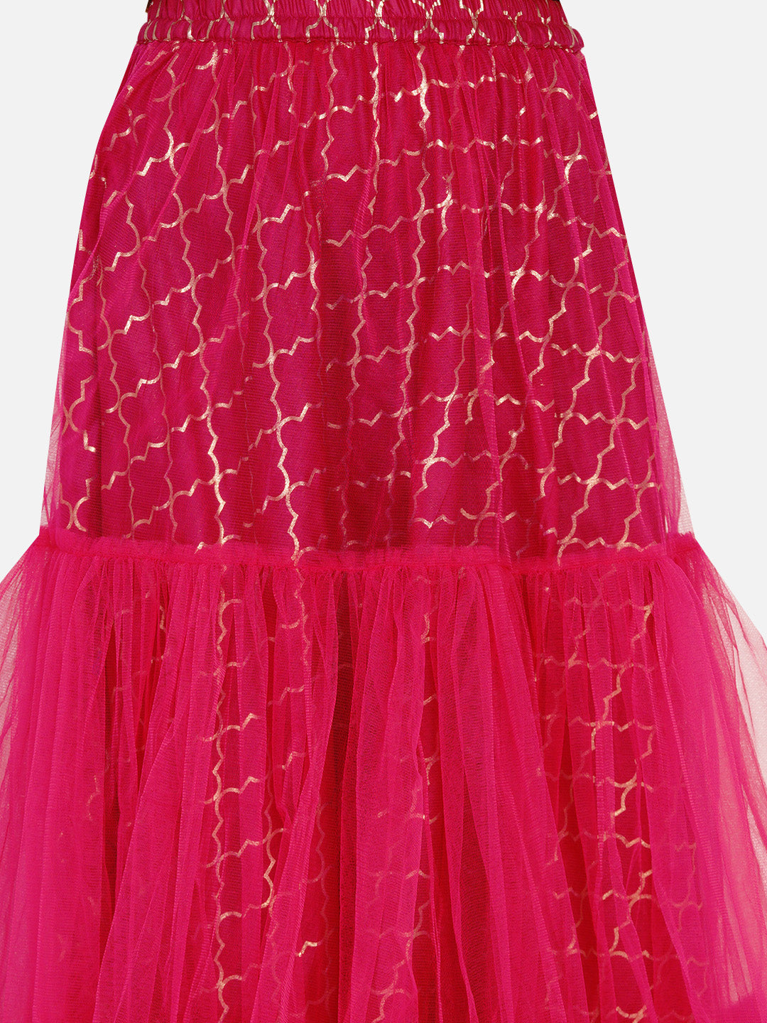 Bitiya by Bhama
Girls Purple & Pink Block Print Ready to Wear Lehenga Choli