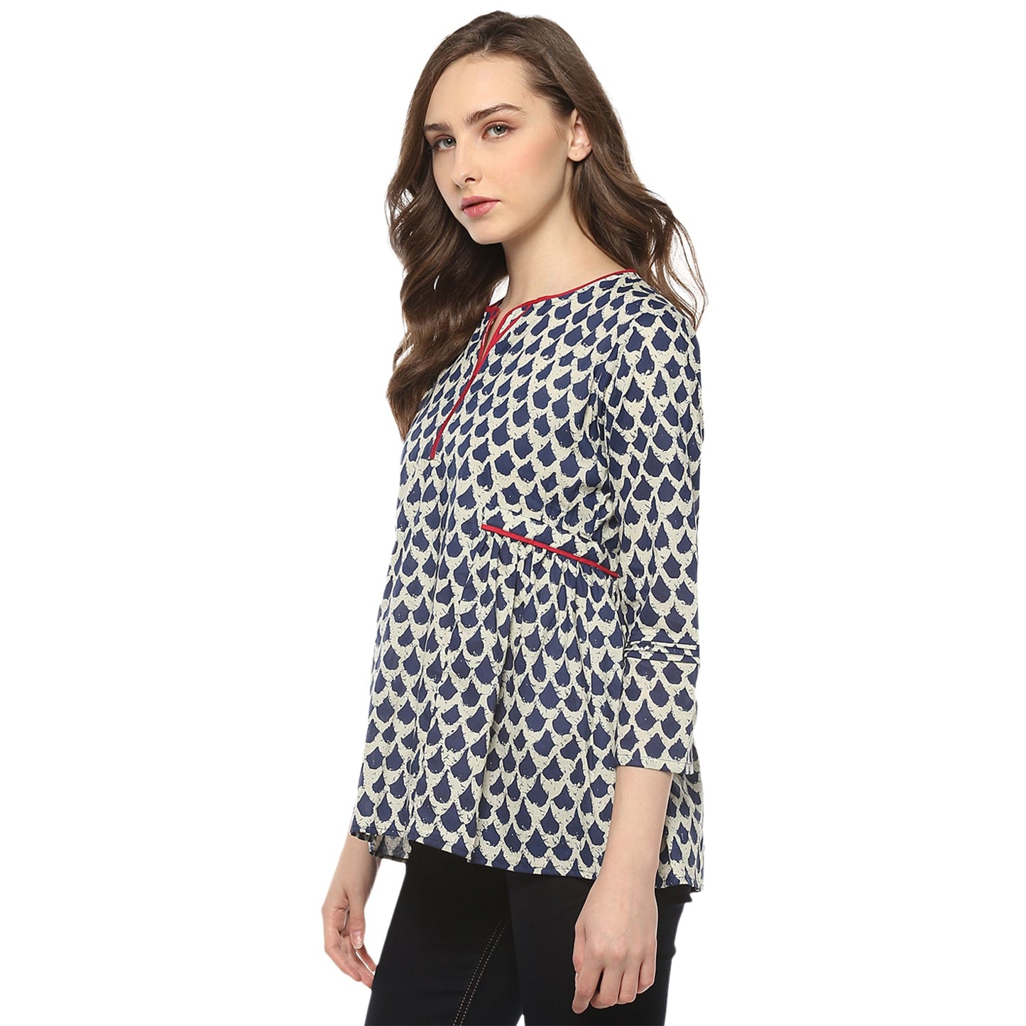 Bhama Couture Blue Printed Top