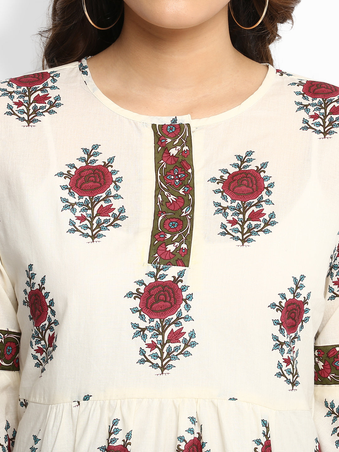 Bhama Couture Off White Printed Top