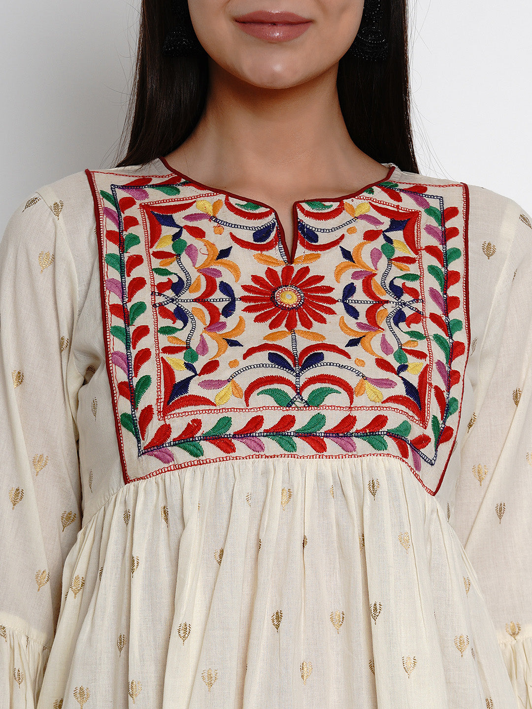 Bhama Couture Off-White Printed Top