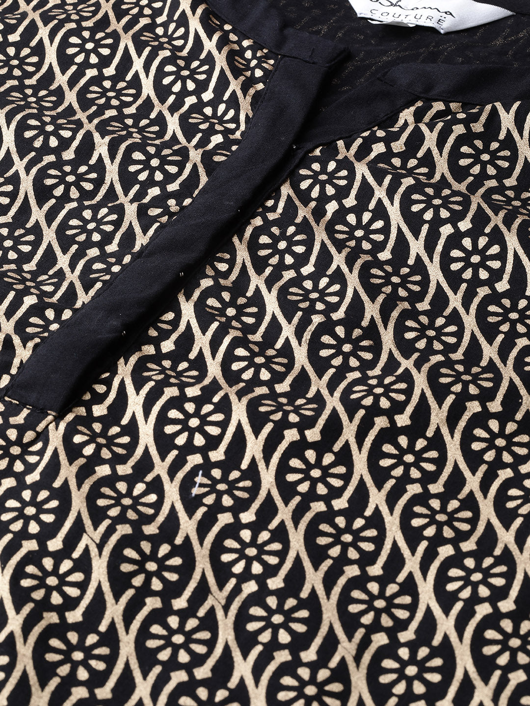 Bhama Couture Black Foil Print Top