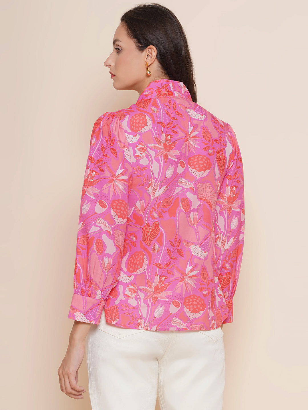 Bhama Couture Pink Floral Printed Top
