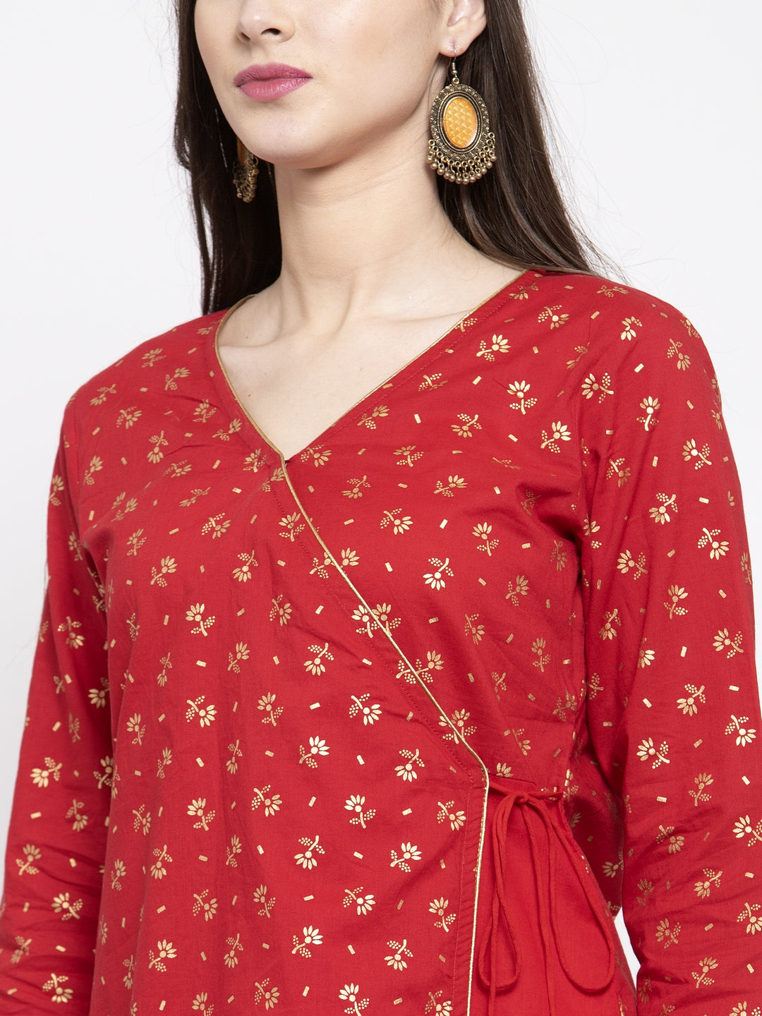Bhama Couture Red Printed Ethnic Tunic