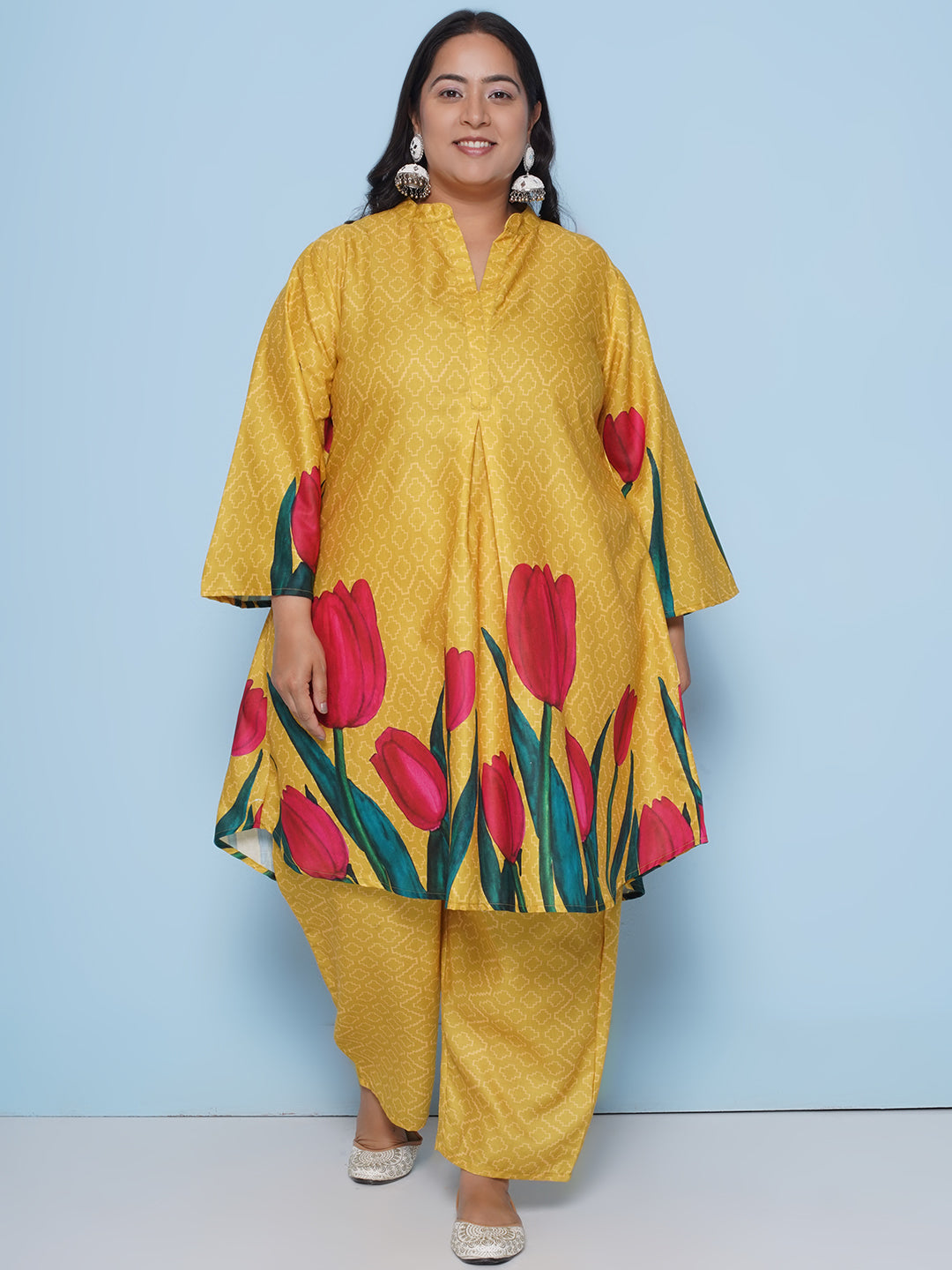 Mustered Color Printed kurta with Pants