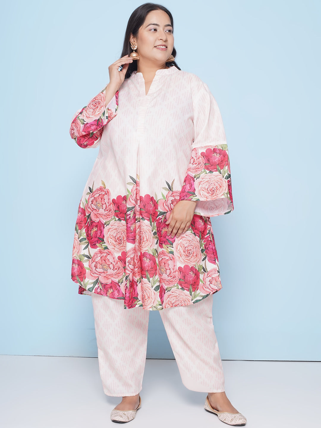 Off white Color Printed kurta with Pants