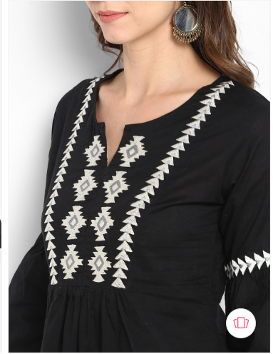 Bhama Couture Black Embroidered Top