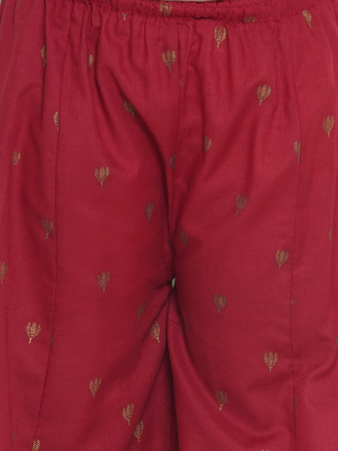Girls Printed Angrakha Pure Cotton Anarkali Kurta With Palazzos