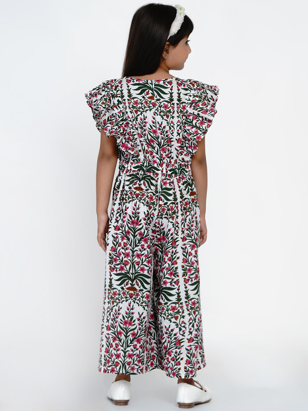 Bitiya by Bhama 
Girls Multicoloured Floral Printed Basic Jumpsuit