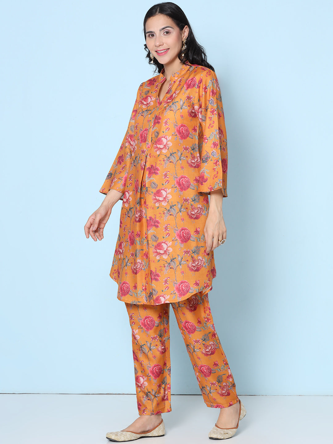 Mustard Floral Printed Co-ords Set