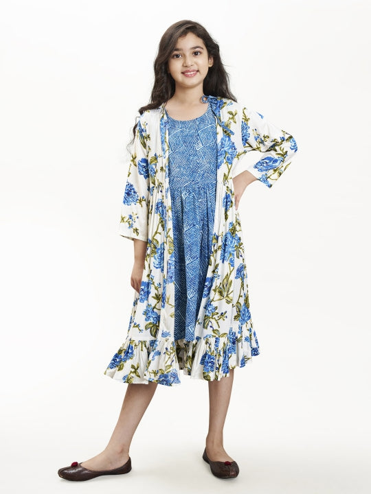 Bitiya by Bhama Blue & white floral printed Dress