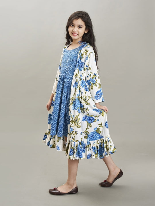 Bitiya by Bhama Blue & white floral printed Dress