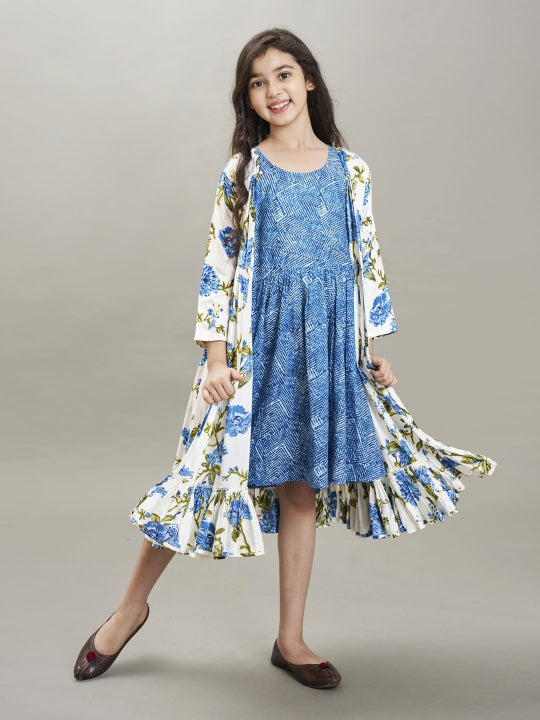 Bitiya by Bhama Blue & white floral printed Dress