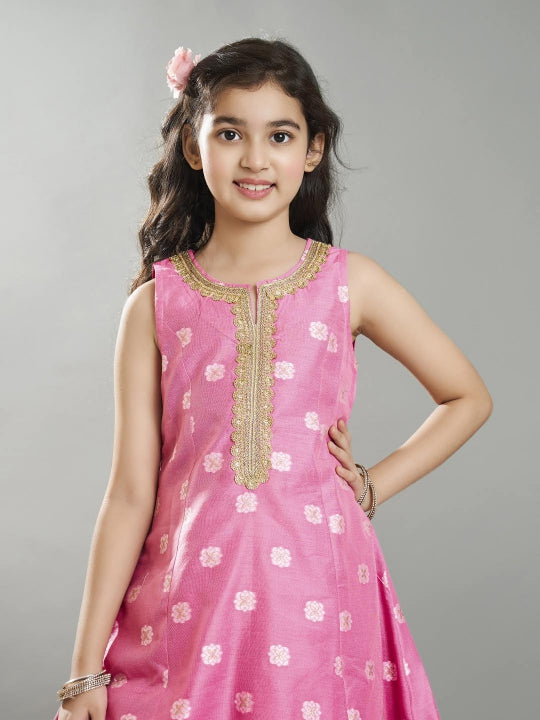 Bitiya by Bhama Girls  Ethnic motifs woven design Kurta With Sharara