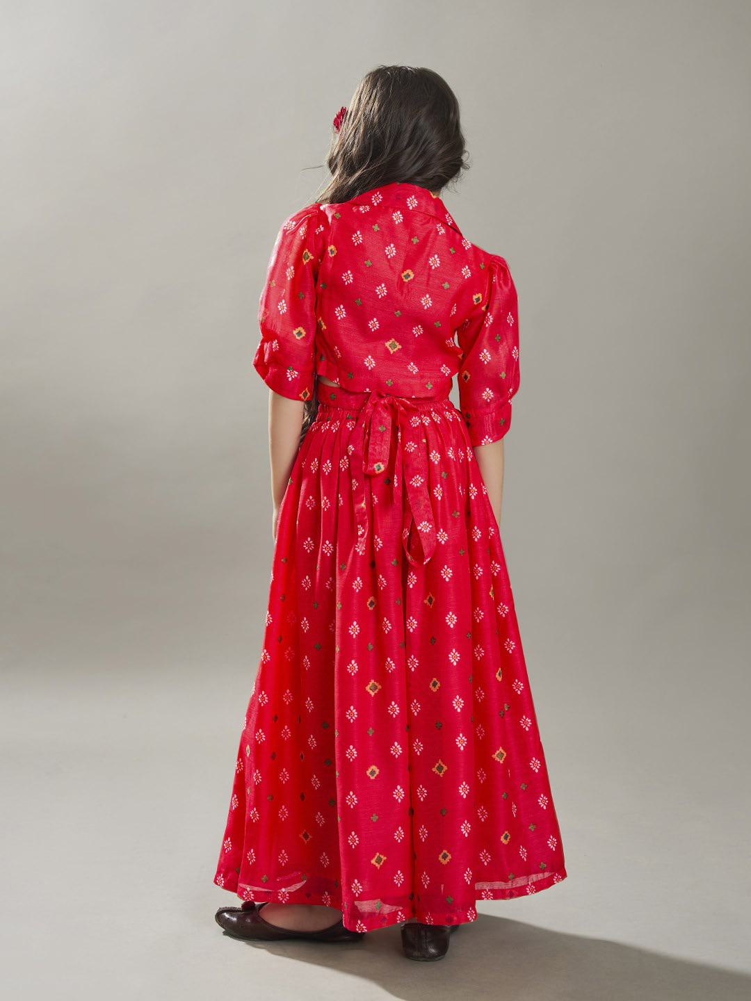 Bitiya by Bhama Girls  Ethnic motifs printed design crop top With Palazzos