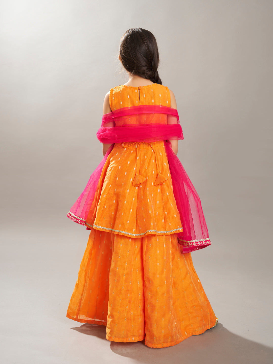 Bitiya by Bhama Girls  Ethnic motifs woven design Kurta With Palazzos, Dupatta set