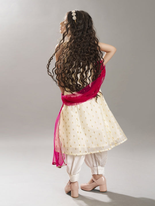 Bitiya by Bhama Girls  Ethnic motifs woven design Kurta With  Salwar & Dupatta