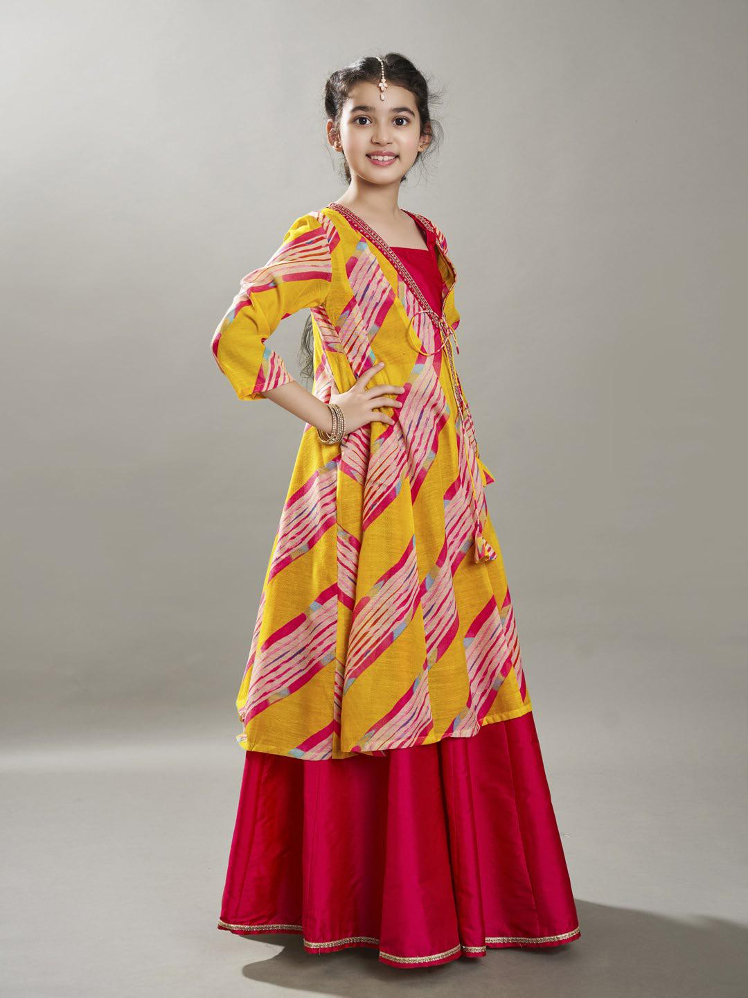 Girls Printed Ready to Wear Lehenga & Choli With Jacket