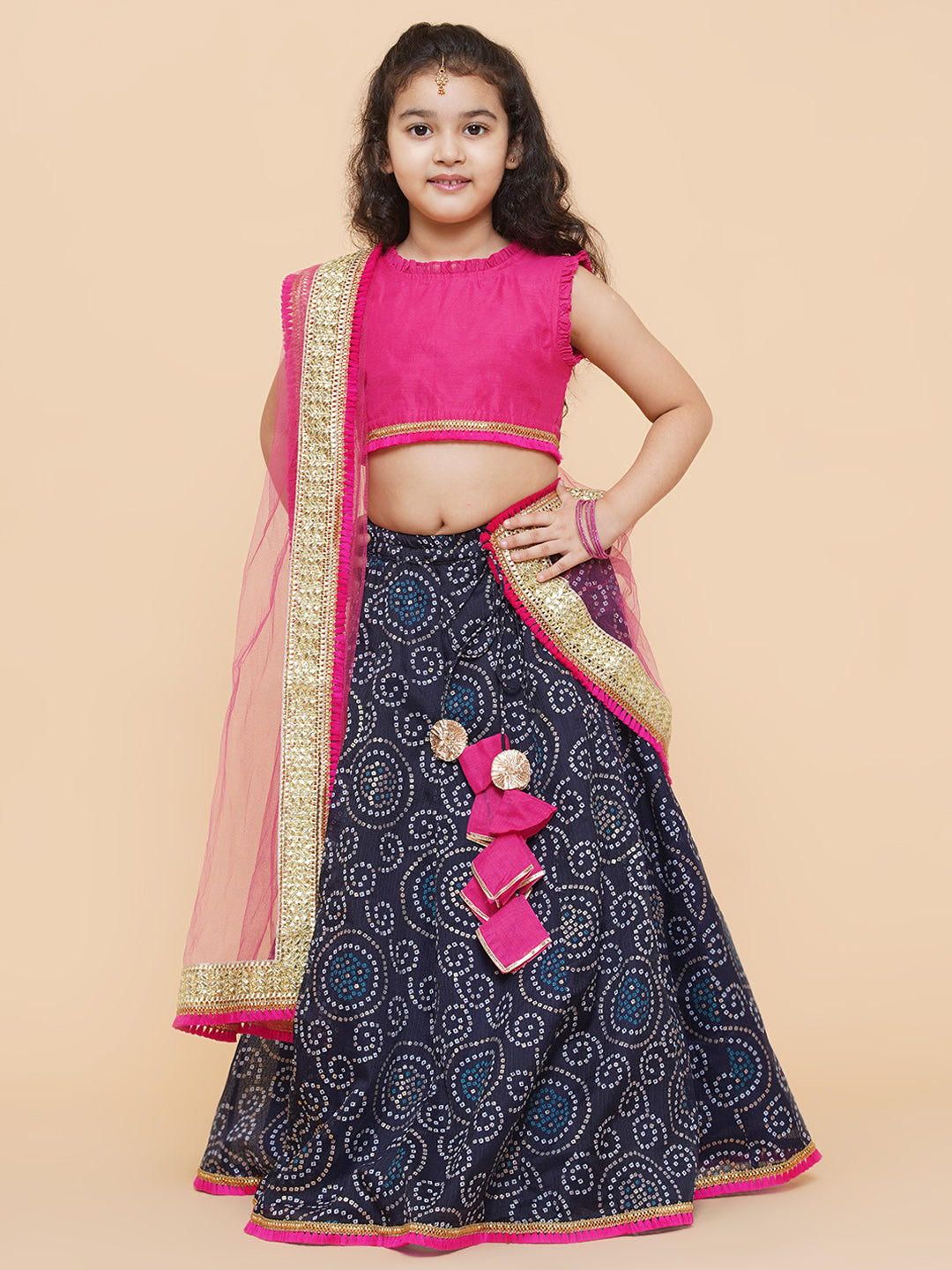 Bitiya by Bhama 
Girls Ready to Wear Lehenga & Blouse With Dupatta