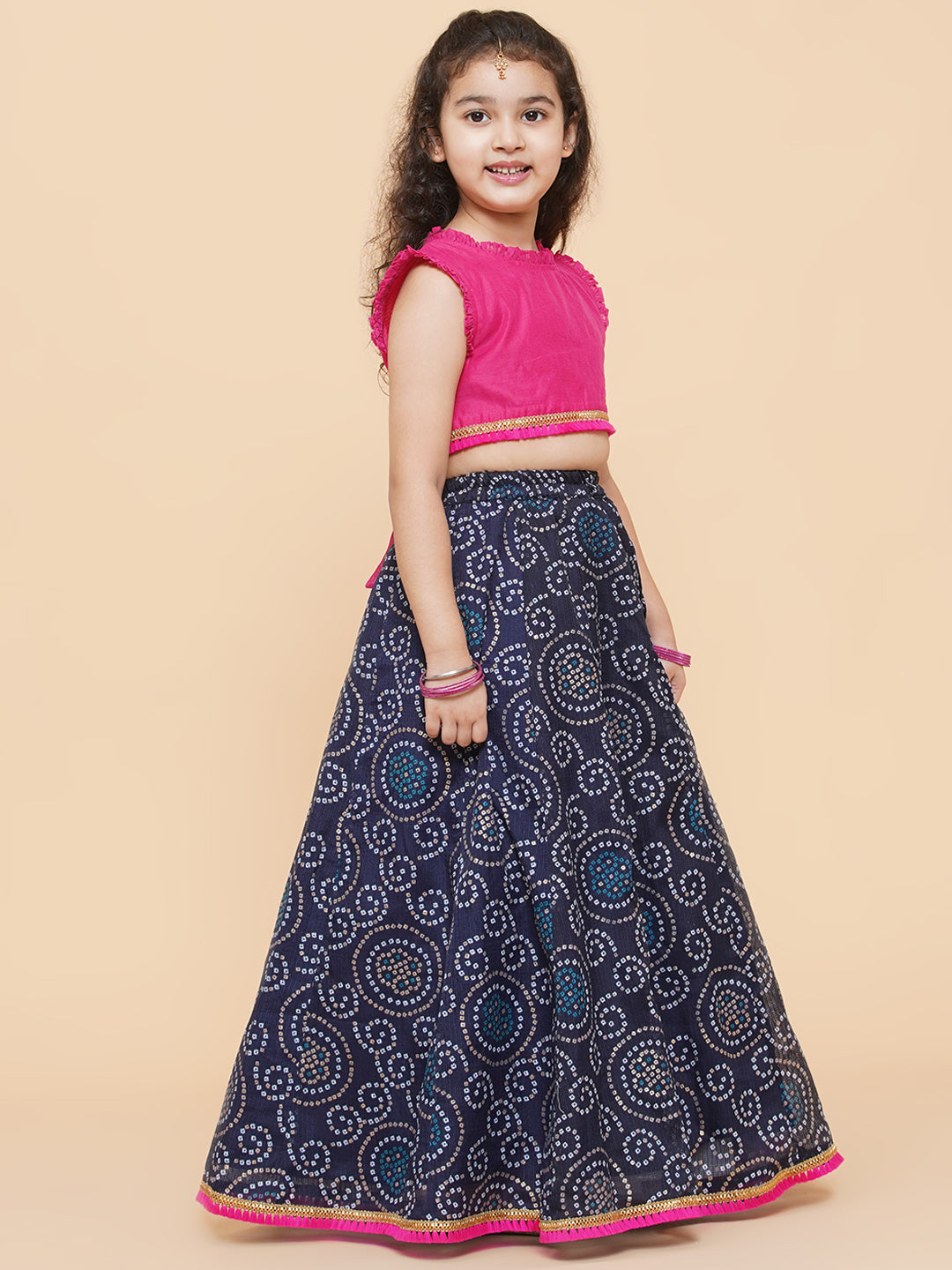 Bitiya by Bhama 
Girls Ready to Wear Lehenga & Blouse With Dupatta
