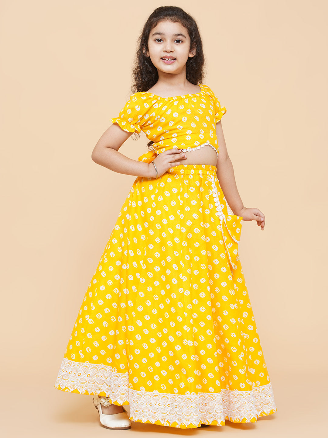 Bitiya by Bhama 
Girls Printed Ready to Wear Lehenga & Blouse
