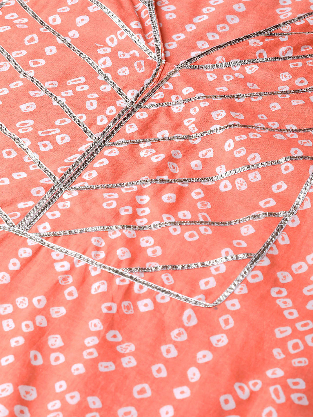 Bhama Couture Women Orange & White Printed Straight Kurta