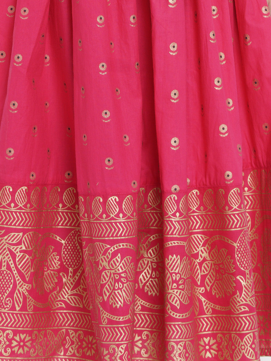 Bitiya by Bhama Fuchsia Pink & Green Ready to Wear Lehenga with Blouse