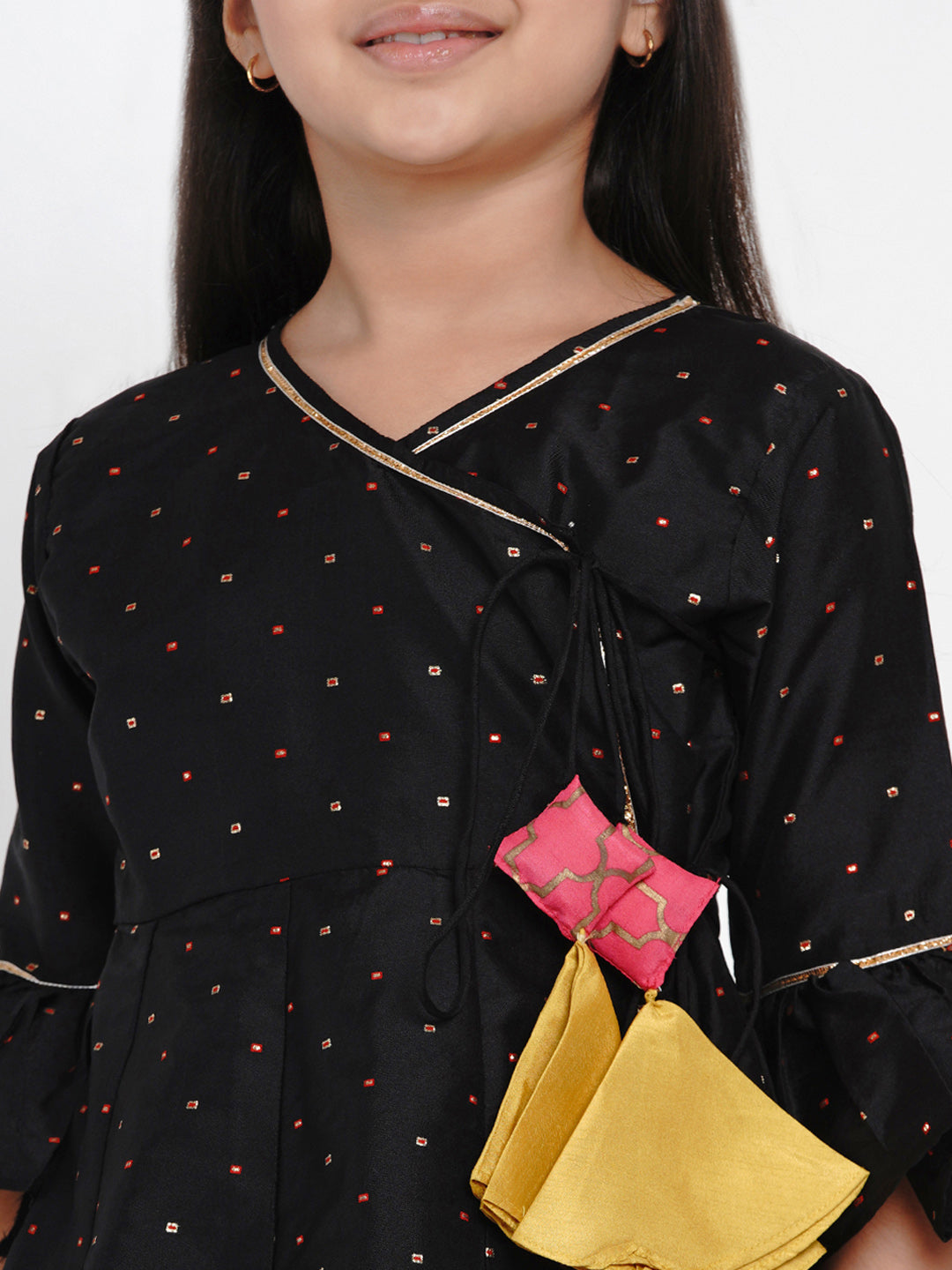 Bitiya By Bhama Girls Black Ethnic Motifs Kurta With Palazzos