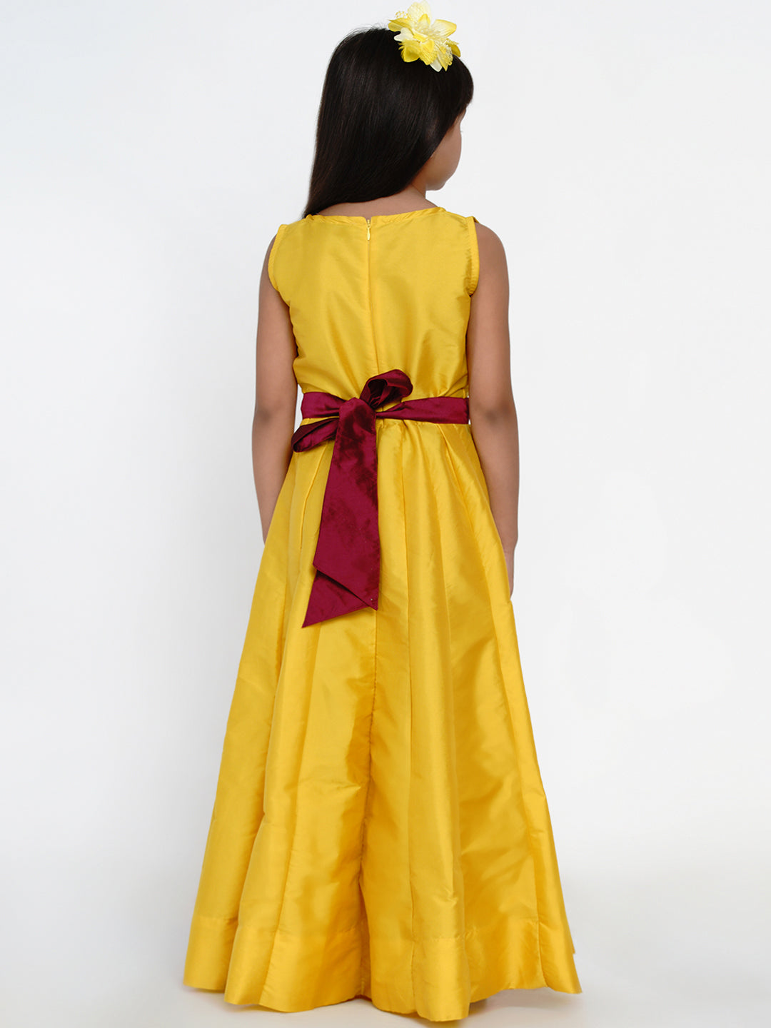 Bitiya By Bhama Yellow Embroidered Dress
