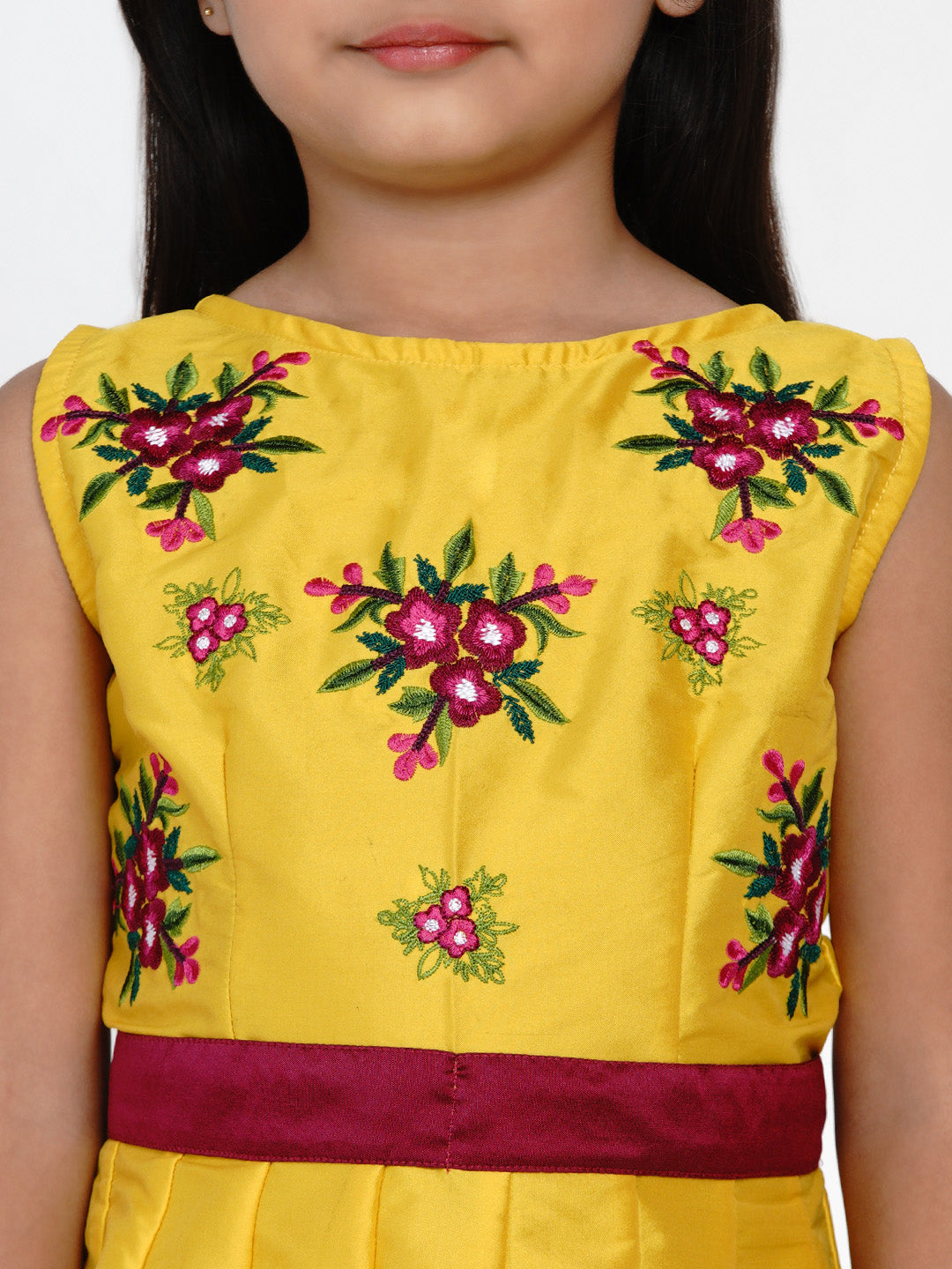 Bitiya By Bhama Yellow Embroidered Dress