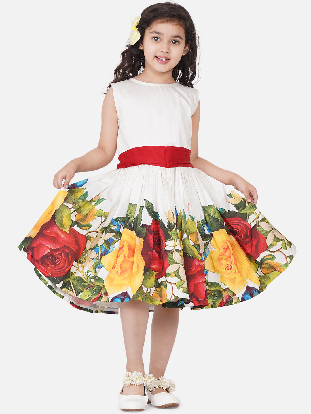 Bitiya By Bhama Off White Party Dress