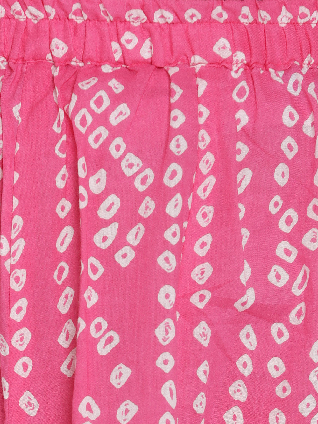 Bitiya By Bhama Girls Pink & White Printed Ready To Wear Lehenga & Blouse With Dupatta